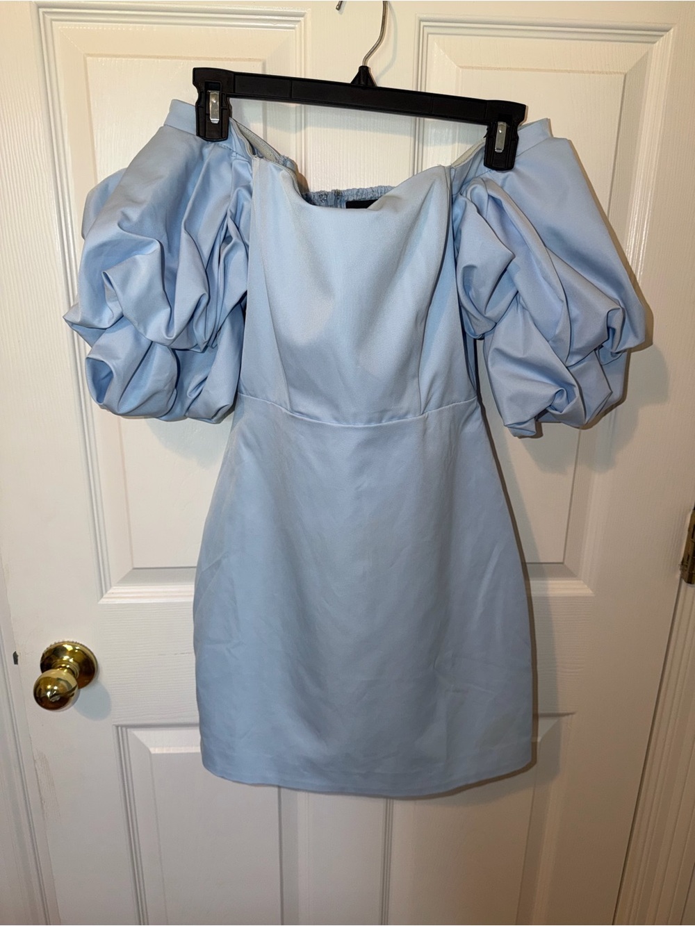 DO+BE Light Blue Puff Sleeve Mini Dress